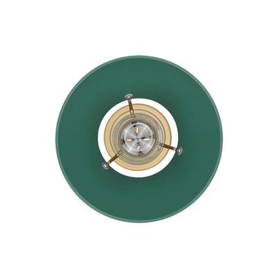 Yep by Golden Lighting Orwell 1-light 8in Pendant in Brushed Champagne Brass and Pine Green shade - - Golden Lighting