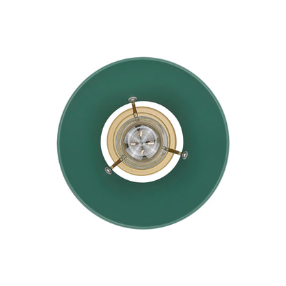 Yep by Golden Lighting Orwell 1-light 8in Pendant in Brushed Champagne Brass and Pine Green shade - - Golden Lighting