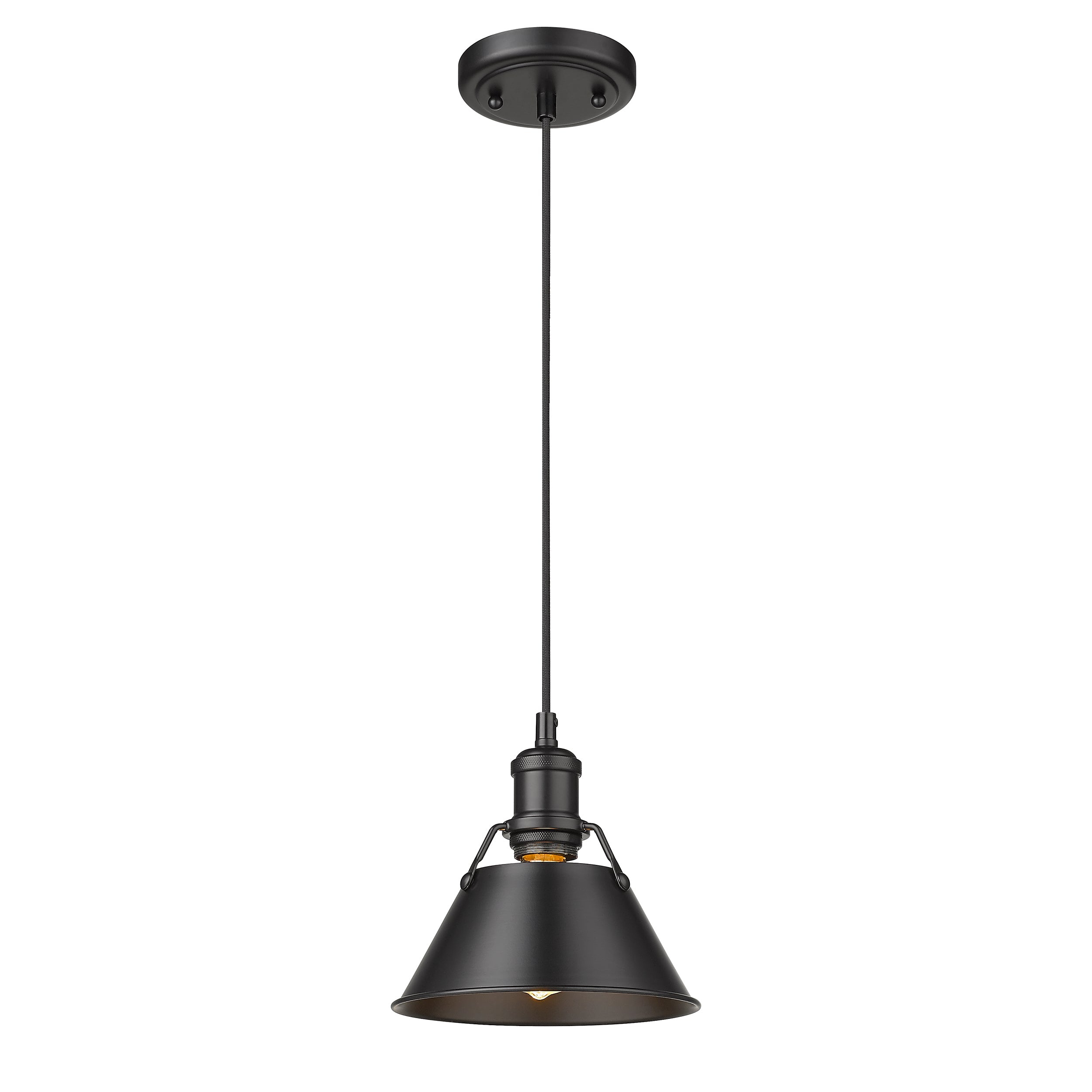 Yep by Golden Lighting Orwell 1-light 8in Pendant in Matte Black - - Golden Lighting