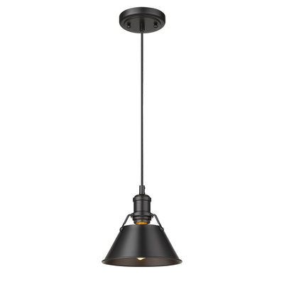Yep by Golden Lighting Orwell 1-light 8in Pendant in Matte Black - - Golden Lighting
