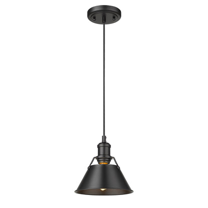 Yep by Golden Lighting Orwell 1-light 8in Pendant in Matte Black - - Golden Lighting