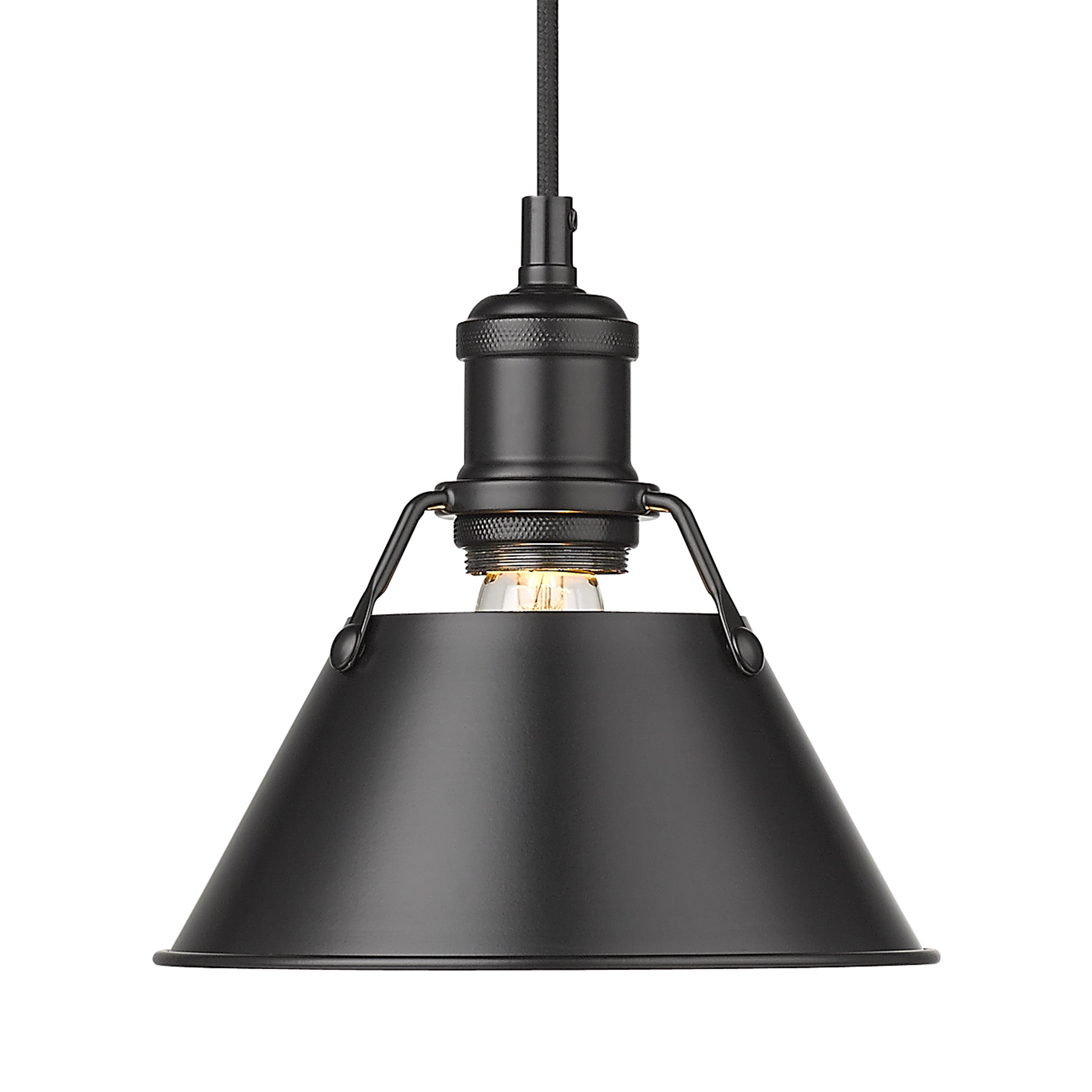 Yep by Golden Lighting Orwell 1-light 8in Pendant in Matte Black - - Golden Lighting