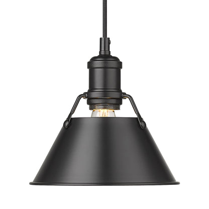 Yep by Golden Lighting Orwell 1-light 8in Pendant in Matte Black - - Golden Lighting