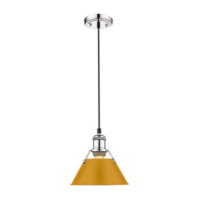 Yep by Golden Lighting Orwell 1-light 8in Pendant in Chrome and Auric Yellow shade - - Golden Lighting
