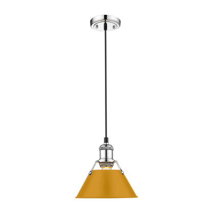 Yep by Golden Lighting Orwell 1-light 8in Pendant in Chrome and Auric Yellow shade - - Golden Lighting