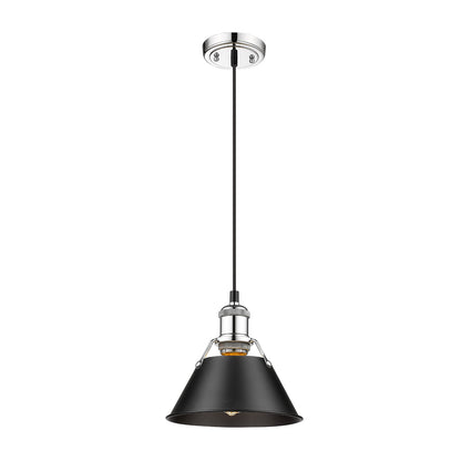 Yep by Golden Lighting Orwell 1-light 8in Pendant in Chrome and Matte Black shade - - Golden Lighting