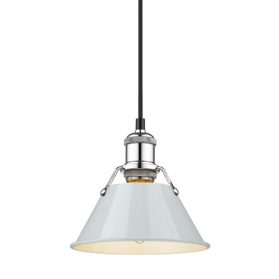 Yep by Golden Lighting Orwell 1-light 8in Pendant in Chrome and Dusky Blue shade - - Golden Lighting