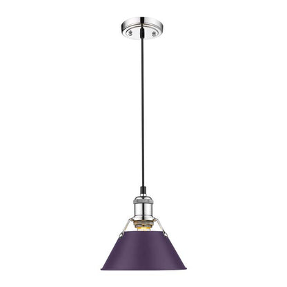 Yep by Golden Lighting Orwell 1-light 8in Pendant in Chrome and Exotic Purple shade - - Golden Lighting