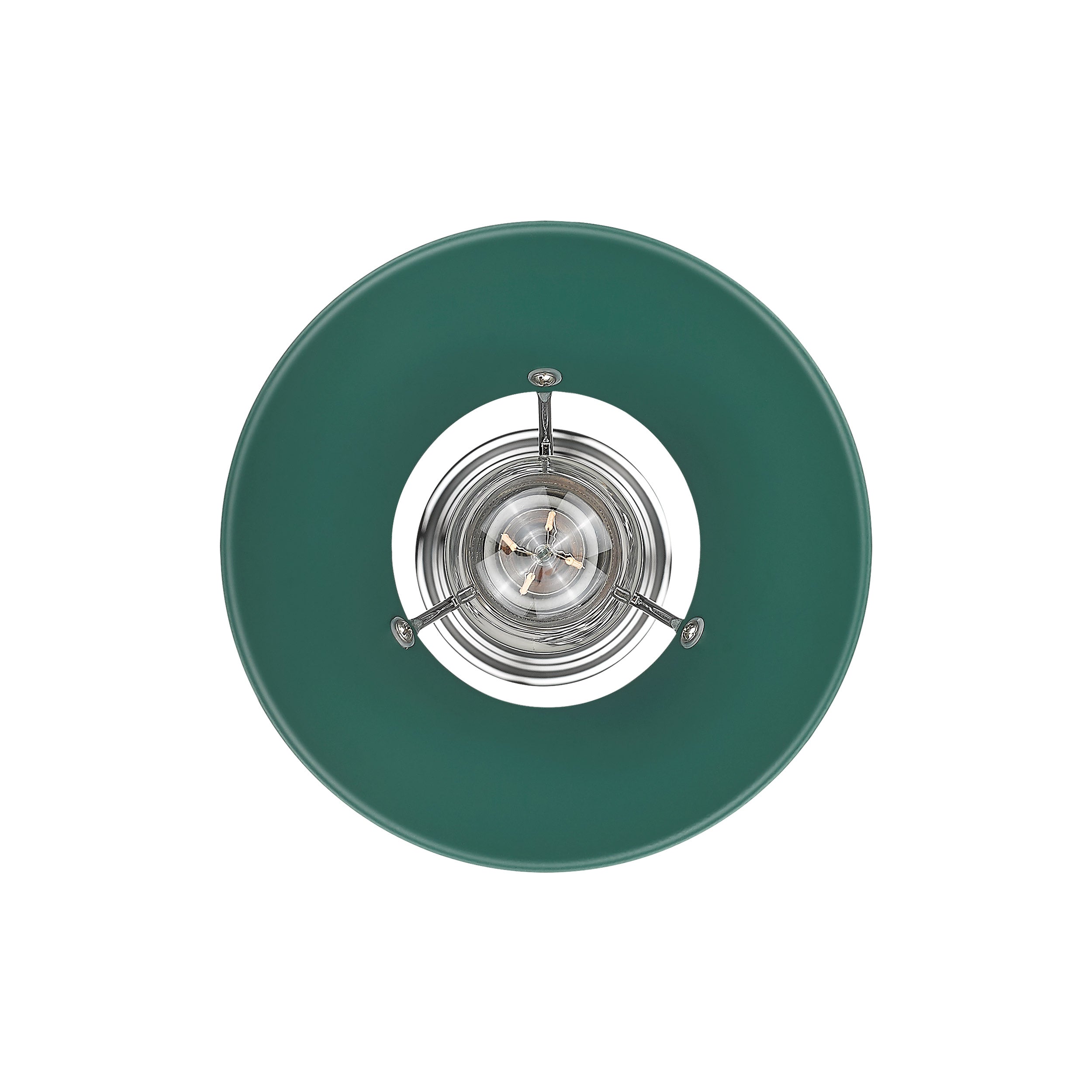 Yep by Golden Lighting Orwell 1-light 8in Pendant in Chrome and Pine Green shade - - Golden Lighting