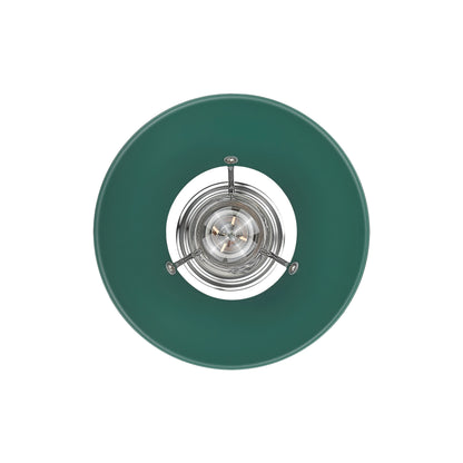 Yep by Golden Lighting Orwell 1-light 8in Pendant in Chrome and Pine Green shade - - Golden Lighting