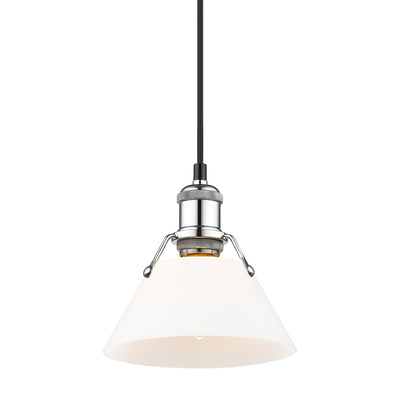 Yep by Golden Lighting Orwell 1-light 8in Pendant in Chrome and Opal Glass - - Golden Lighting