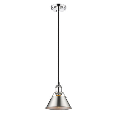 Yep by Golden Lighting Orwell 1-light 8in Pendant in Chrome and Pewter shade - - Golden Lighting