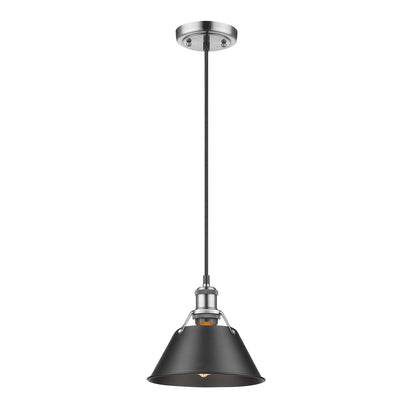 Yep by Golden Lighting Orwell 1-light 8in Pendant in Pewter and Matte Black shade - - Golden Lighting
