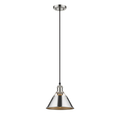 Yep by Golden Lighting Orwell 1-light 8in Pendant in Pewter and Chrome shade - - Golden Lighting