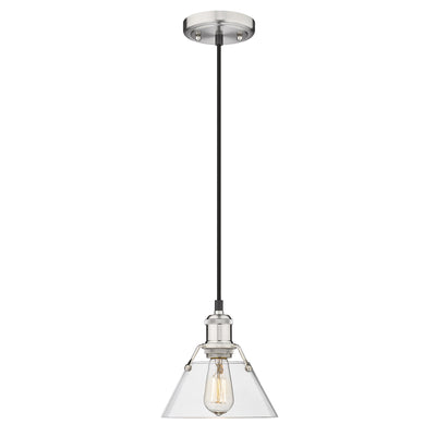 Yep by Golden Lighting Orwell 1-light 8in Pendant in Pewter and Clear Glass - - Golden Lighting