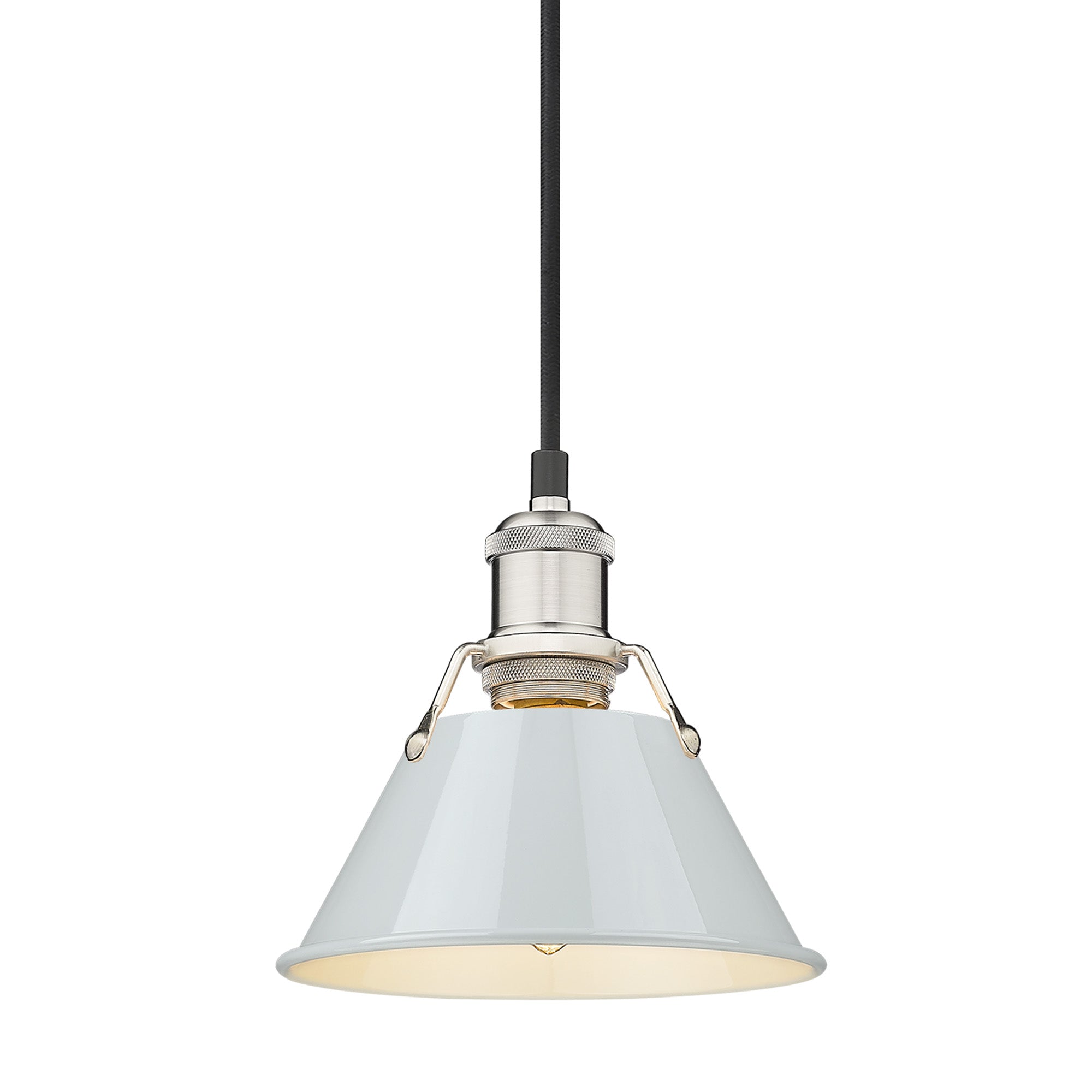 Yep by Golden Lighting Orwell 1-light 8in Pendant in Pewter and Dusky Blue shade - - Golden Lighting