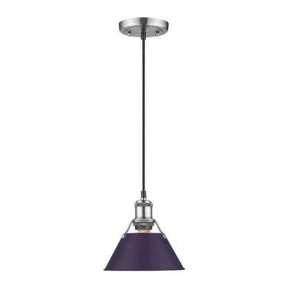 Yep by Golden Lighting Orwell 1-light 8in Pendant in Pewter and Exotic Purple shade - - Golden Lighting