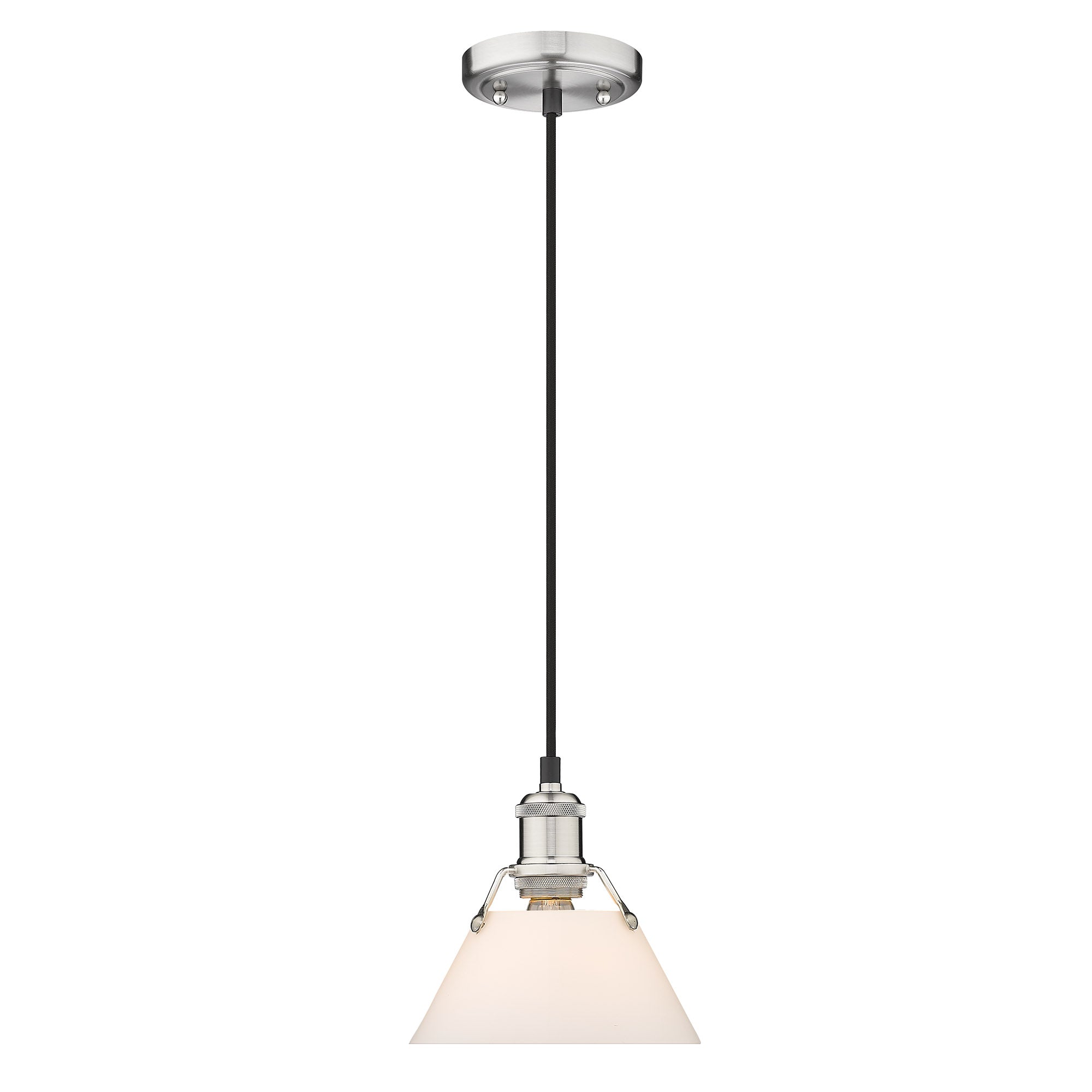 Yep by Golden Lighting Orwell 1-light 8in Pendant in Pewter and Opal Glass - - Golden Lighting