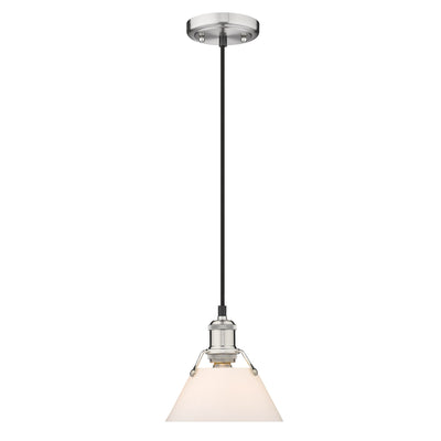 Yep by Golden Lighting Orwell 1-light 8in Pendant in Pewter and Opal Glass - - Golden Lighting
