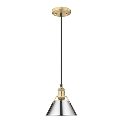 Yep by Golden Lighting Orwell 1-light 8in Pendant in Brushed Champagne Brass and Chrome shade - - Golden Lighting