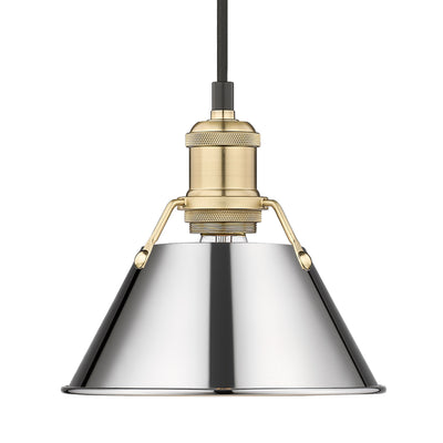 Yep by Golden Lighting Orwell 1-light 8in Pendant in Brushed Champagne Brass and Chrome shade - Default Title - Golden Lighting