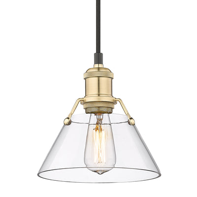 Yep by Golden Lighting Orwell 1-light 8in Pendant in Brushed Champagne Brass and Clear Glass - Default Title - Golden Lighting