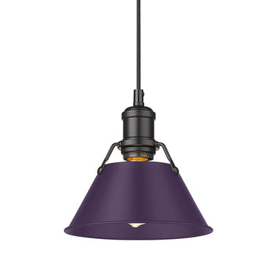 Yep by Golden Lighting Orwell 1-light 8in Pendant in Matte Black and Exotic Purple shade - Default Title - Golden Lighting