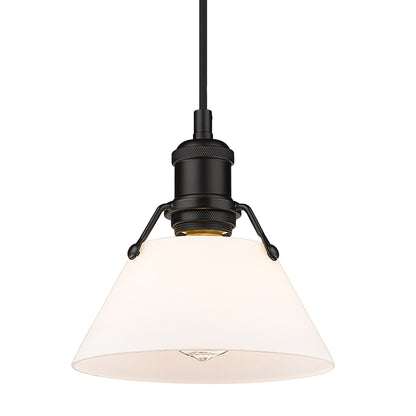 Yep by Golden Lighting Orwell 1-light 8in Pendant in Matte Black and Opal Glass - Default Title - Golden Lighting