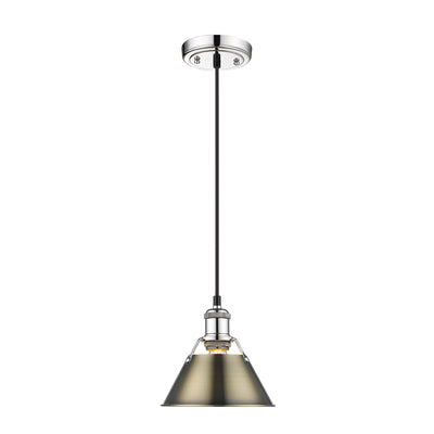 Yep by Golden Lighting Orwell 1-light 8in Pendant in Chrome and Aged Brass shade - - Golden Lighting