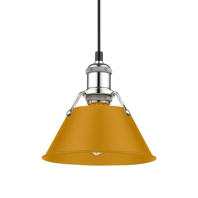 Yep by Golden Lighting Orwell 1-light 8in Pendant in Chrome and Auric Yellow shade - Default Title - Golden Lighting