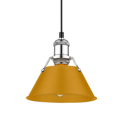 Yep by Golden Lighting Orwell 1-light 8in Pendant in Chrome and Auric Yellow shade - Default Title - Golden Lighting