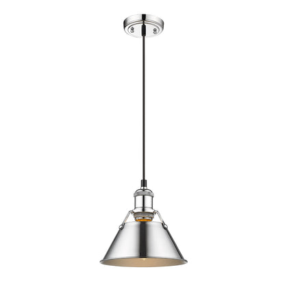 Orwell 7.5" Wide Small Pendant in Chrome - Chrome / Chrome / Silver - Golden Lighting