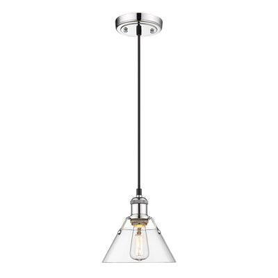 Yep by Golden Lighting Orwell 1-light 8in Pendant in Chrome and Clear Glass - - Golden Lighting