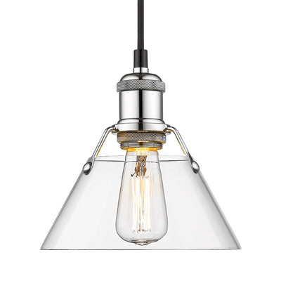 Yep by Golden Lighting Orwell 1-light 8in Pendant in Chrome and Clear Glass - Default Title - Golden Lighting