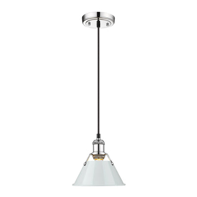 Yep by Golden Lighting Orwell 1-light 8in Pendant in Chrome and Dusky Blue shade - - Golden Lighting