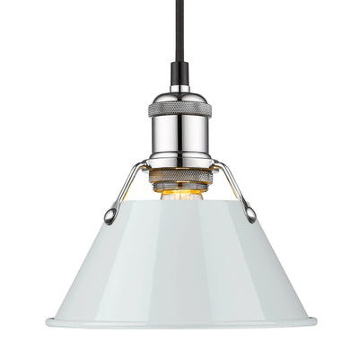 Yep by Golden Lighting Orwell 1-light 8in Pendant in Chrome and Dusky Blue shade - Default Title - Golden Lighting