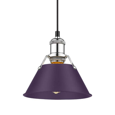 Yep by Golden Lighting Orwell 1-light 8in Pendant in Chrome and Exotic Purple shade - Default Title - Golden Lighting