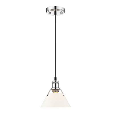 Yep by Golden Lighting Orwell 1-light 8in Pendant in Chrome and Opal Glass - - Golden Lighting