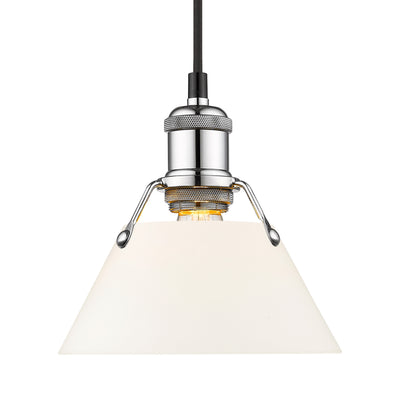Yep by Golden Lighting Orwell 1-light 8in Pendant in Chrome and Opal Glass - Default Title - Golden Lighting