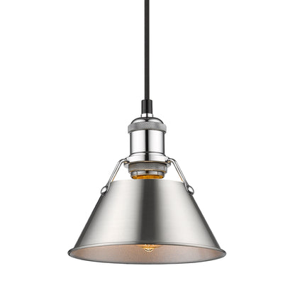 Orwell 7.5" Wide Small Pendant in Chrome with Pewter - Chrome / Pewter / Silver - Golden Lighting