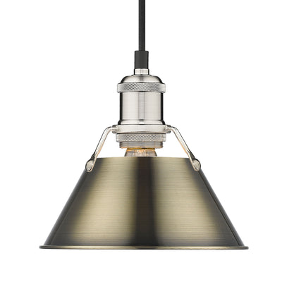 Yep by Golden Lighting Orwell 1-light 8in Pendant in Pewter and Aged Brass shade - Default Title - Golden Lighting