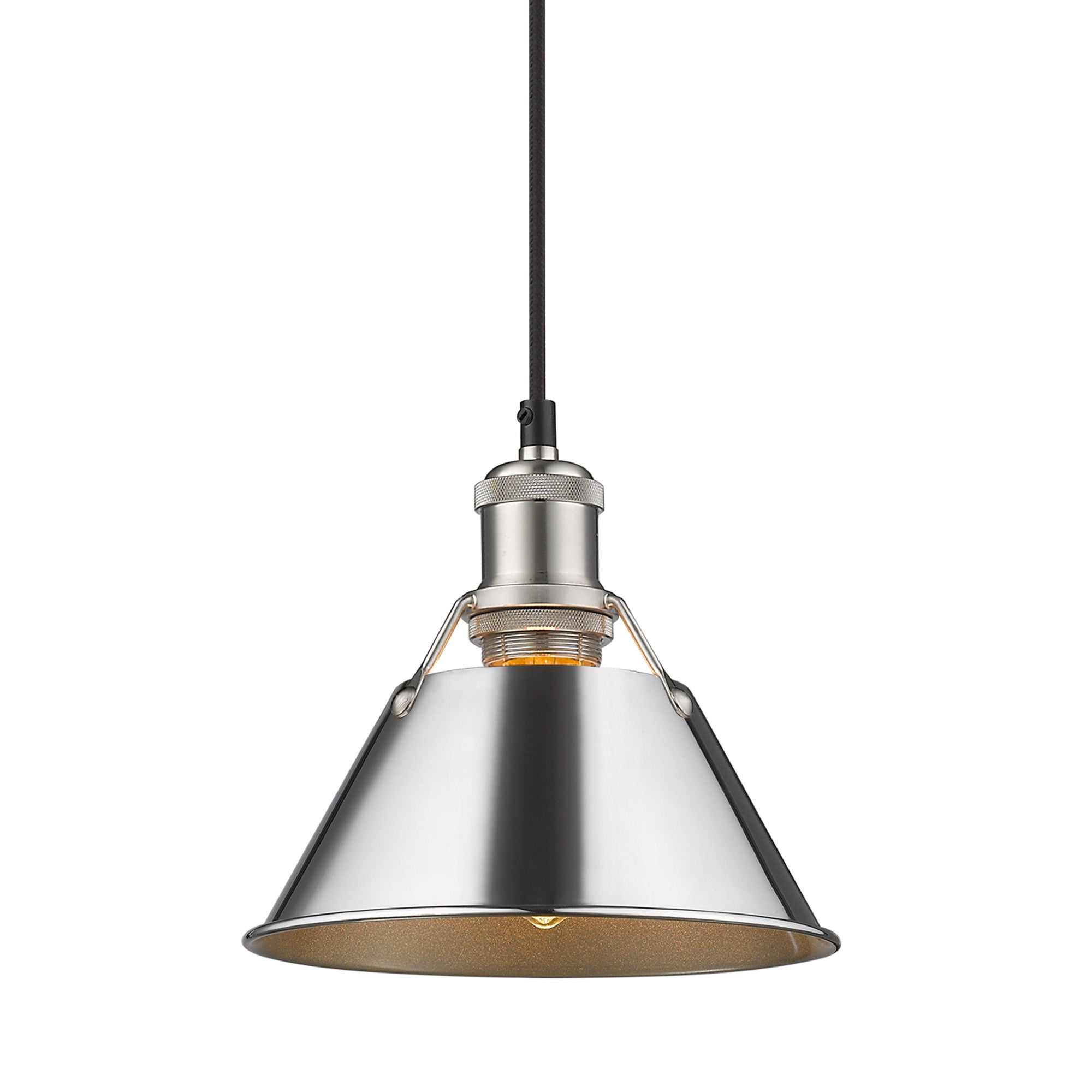 Orwell 7.5" Wide Small Pendant in Pewter with Chrome - Default Title - Golden Lighting