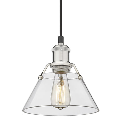 Yep by Golden Lighting Orwell 1-light 8in Pendant in Pewter and Clear Glass - Default Title - Golden Lighting