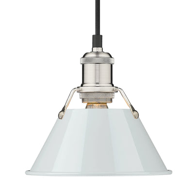 Yep by Golden Lighting Orwell 1-light 8in Pendant in Pewter and Dusky Blue shade - Default Title - Golden Lighting