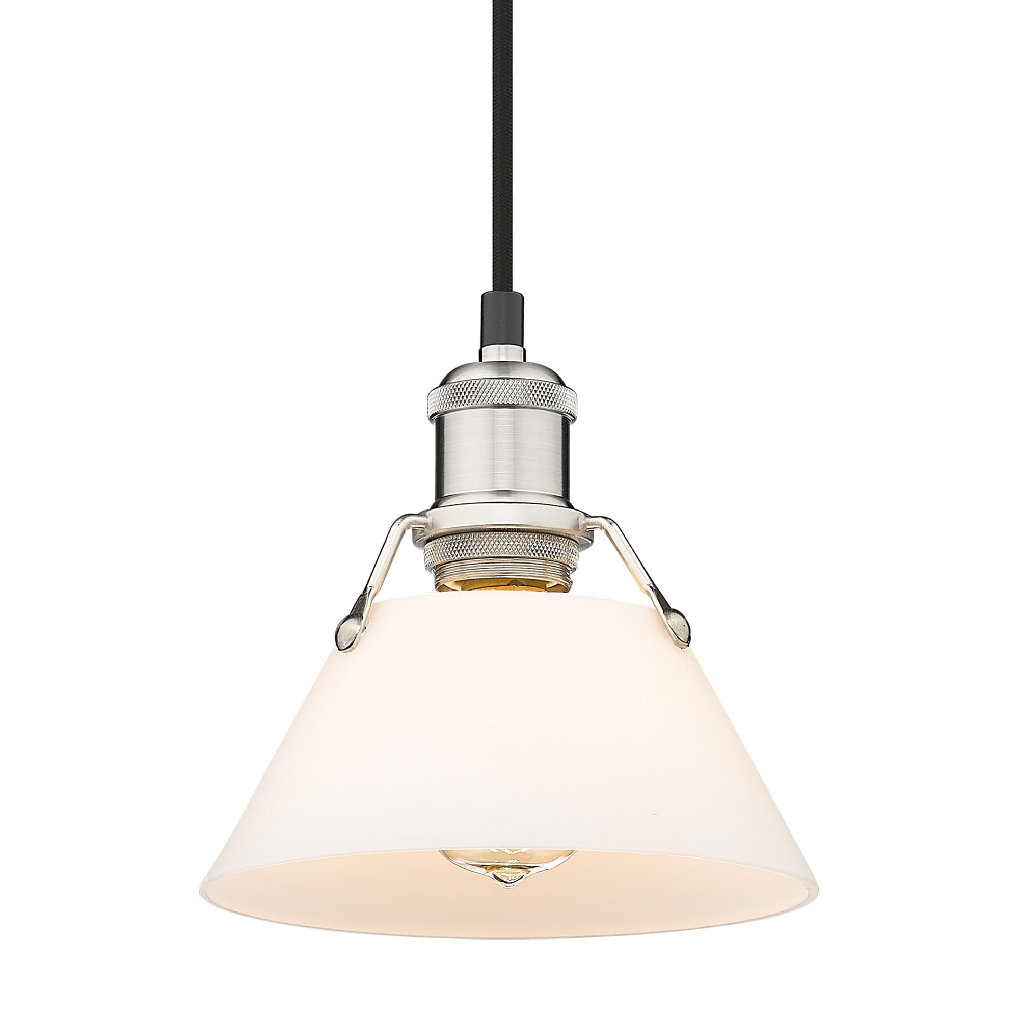 Yep by Golden Lighting Orwell 1-light 8in Pendant in Pewter and Opal Glass - Default Title - Golden Lighting