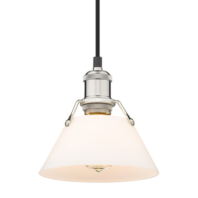 Yep by Golden Lighting Orwell 1-light 8in Pendant in Pewter and Opal Glass - Default Title - Golden Lighting