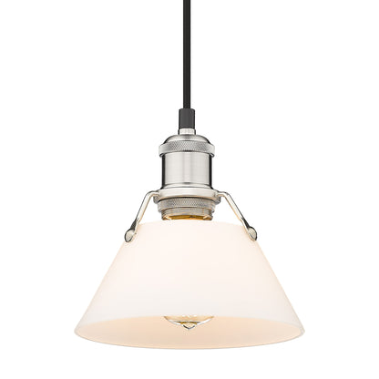Yep by Golden Lighting Orwell 1-light 8in Pendant in Pewter and Opal Glass - Default Title - Golden Lighting