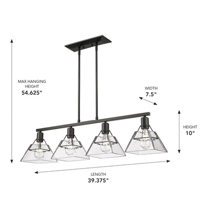 Golden Lighting Kepler 4-light Island Light in Matte Black - - Golden Lighting