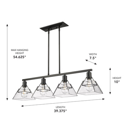 Golden Lighting Kepler 4-light Island Light in Matte Black - - Golden Lighting