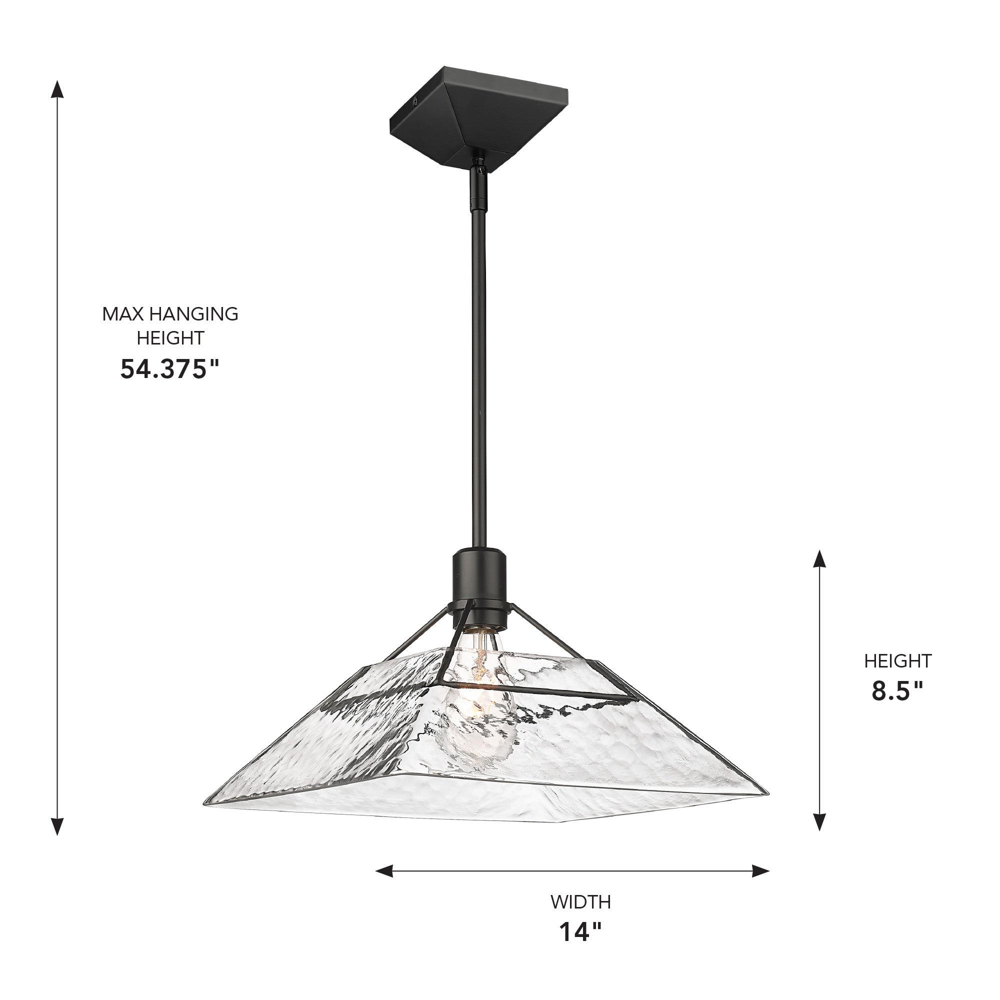 Golden Lighting Kepler 1-light Pendant in Matte Black - - Golden Lighting